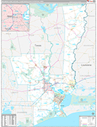 Beaumont-Port Arthur Wall Map Premium Style